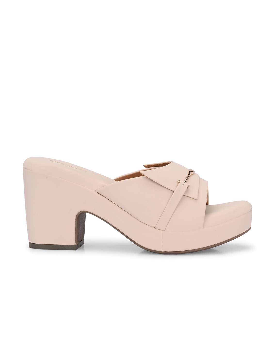 women cream slip on block heels - 21986910 -  Standard Image - 3