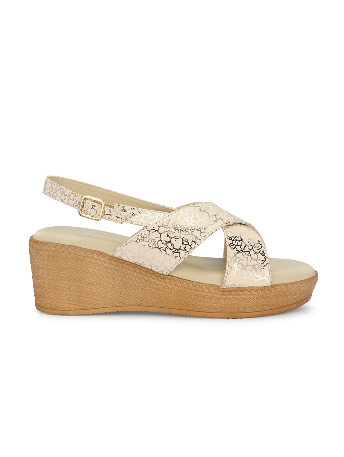 women cream bak strap wedge - 21986913 - Standard Image - 3