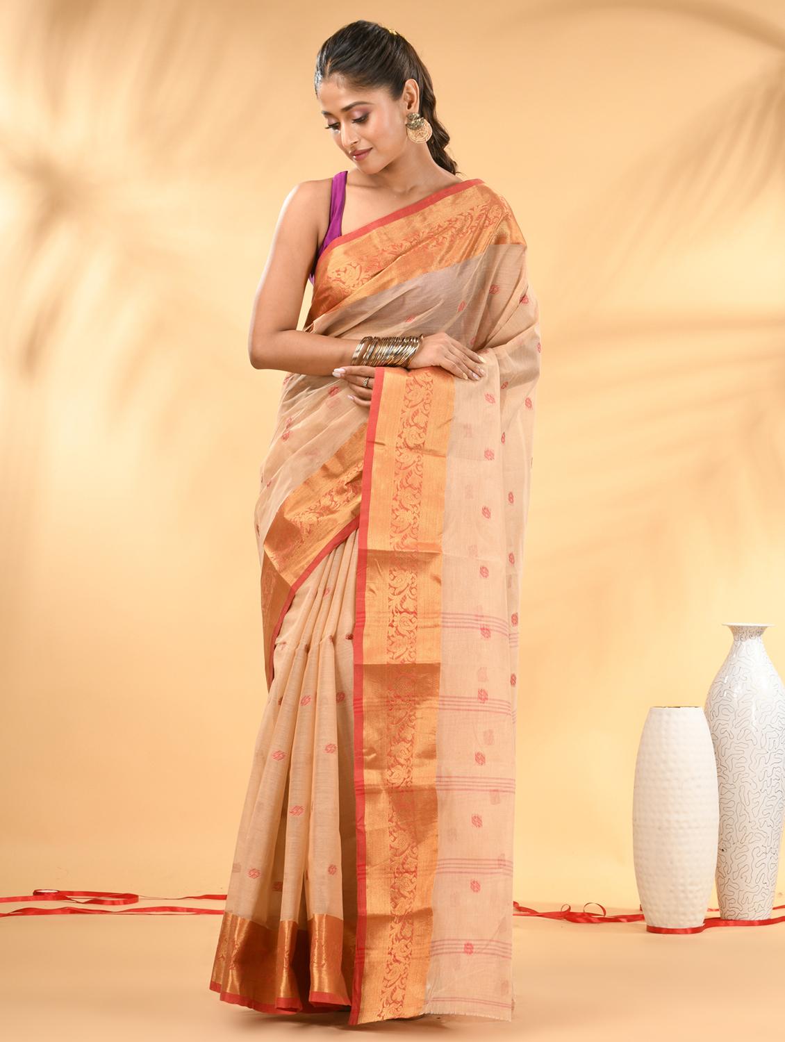 women self design tant saree - 21986936 -  Zoom Image - 0