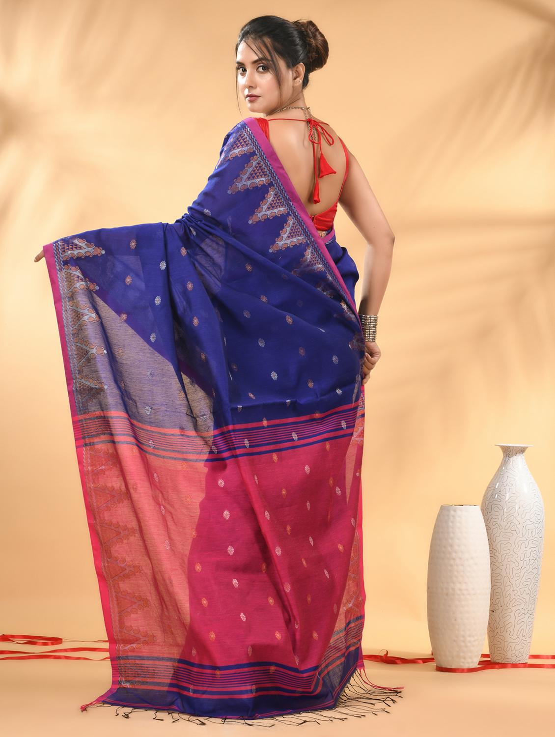 women self design handloom saree with blouse - 21986960 - Standard Image - 3