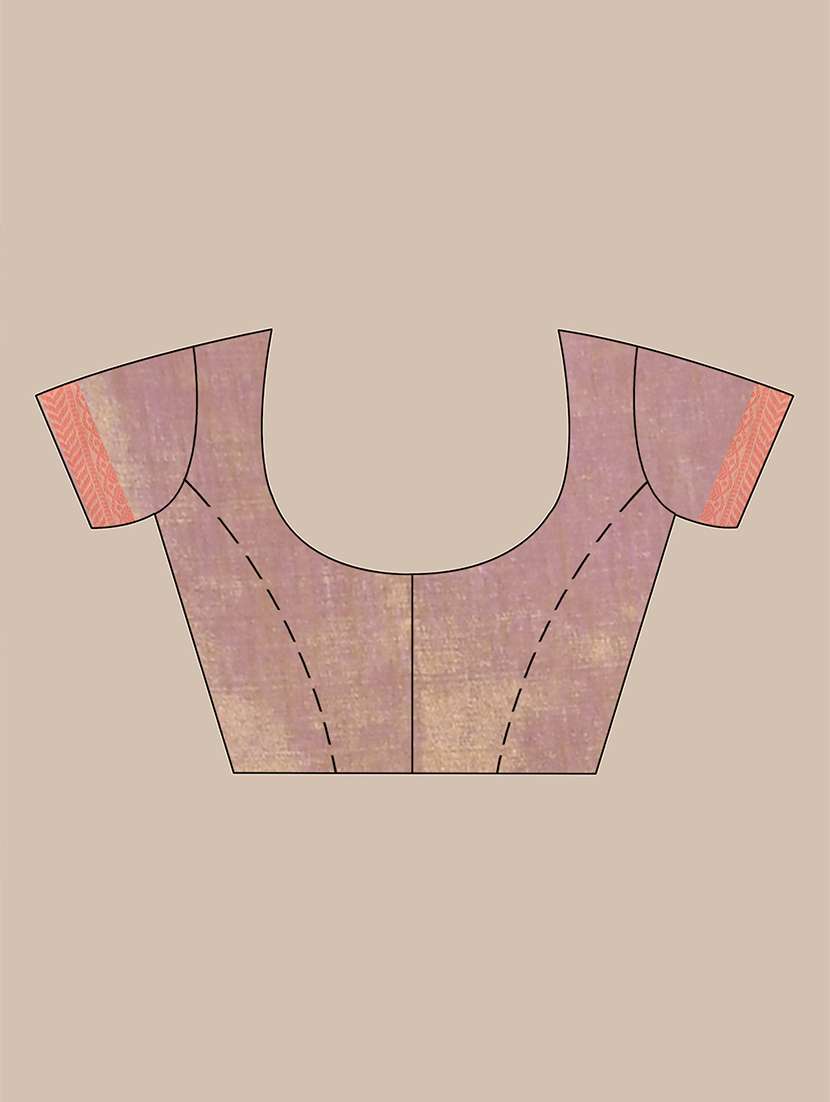 women solid with bordered handloom saree with blouse - 21986972 -  Standard Image - 3