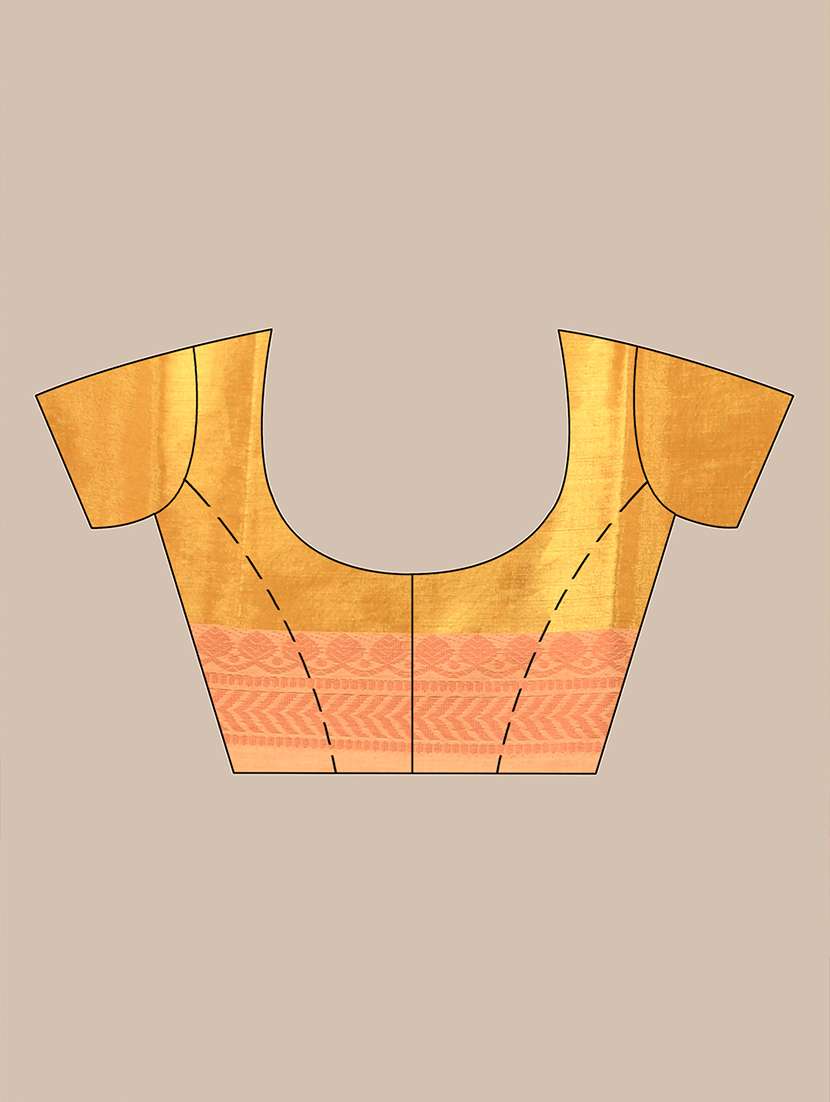 women solid with bordered handloom saree with blouse - 21986973 -  Standard Image - 3