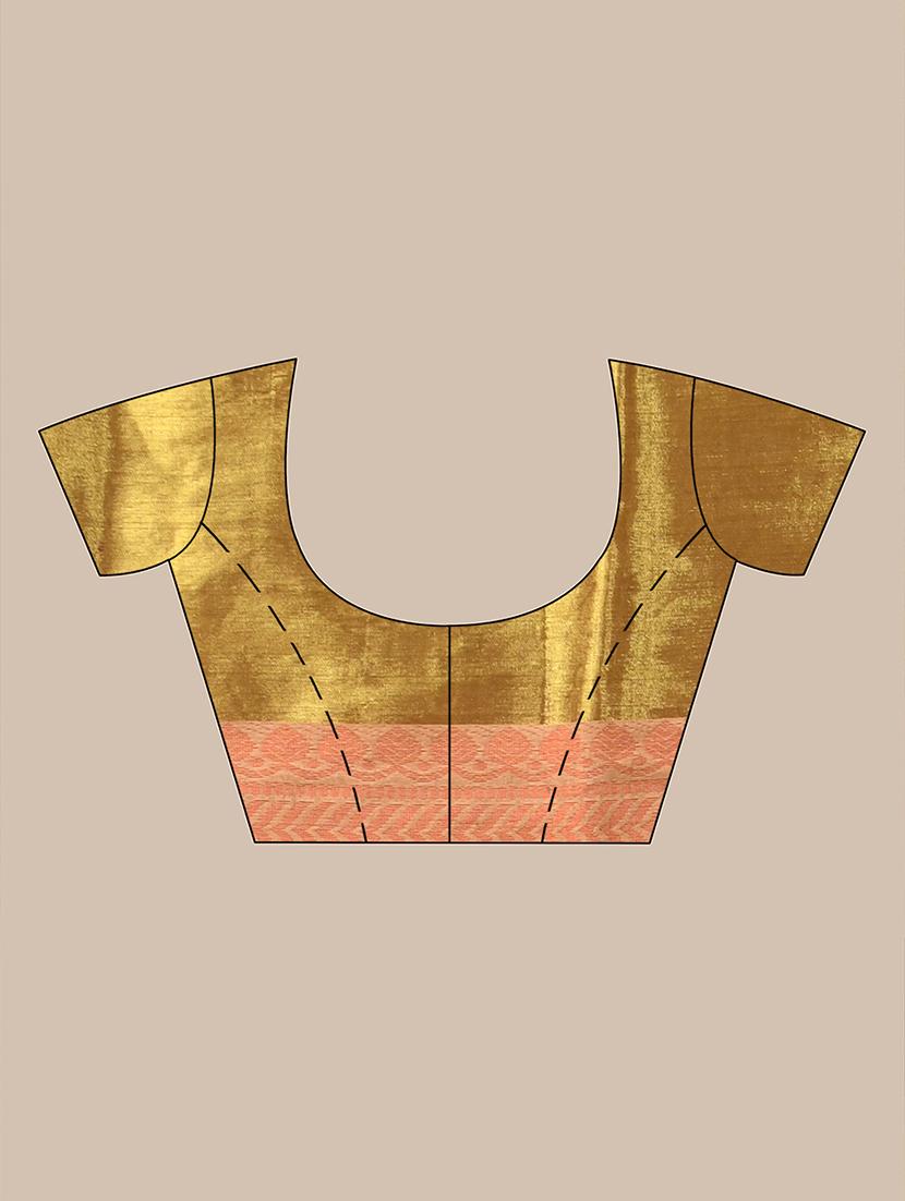 women solid with bordered handloom saree with blouse - 21986975 - Standard Image - 5