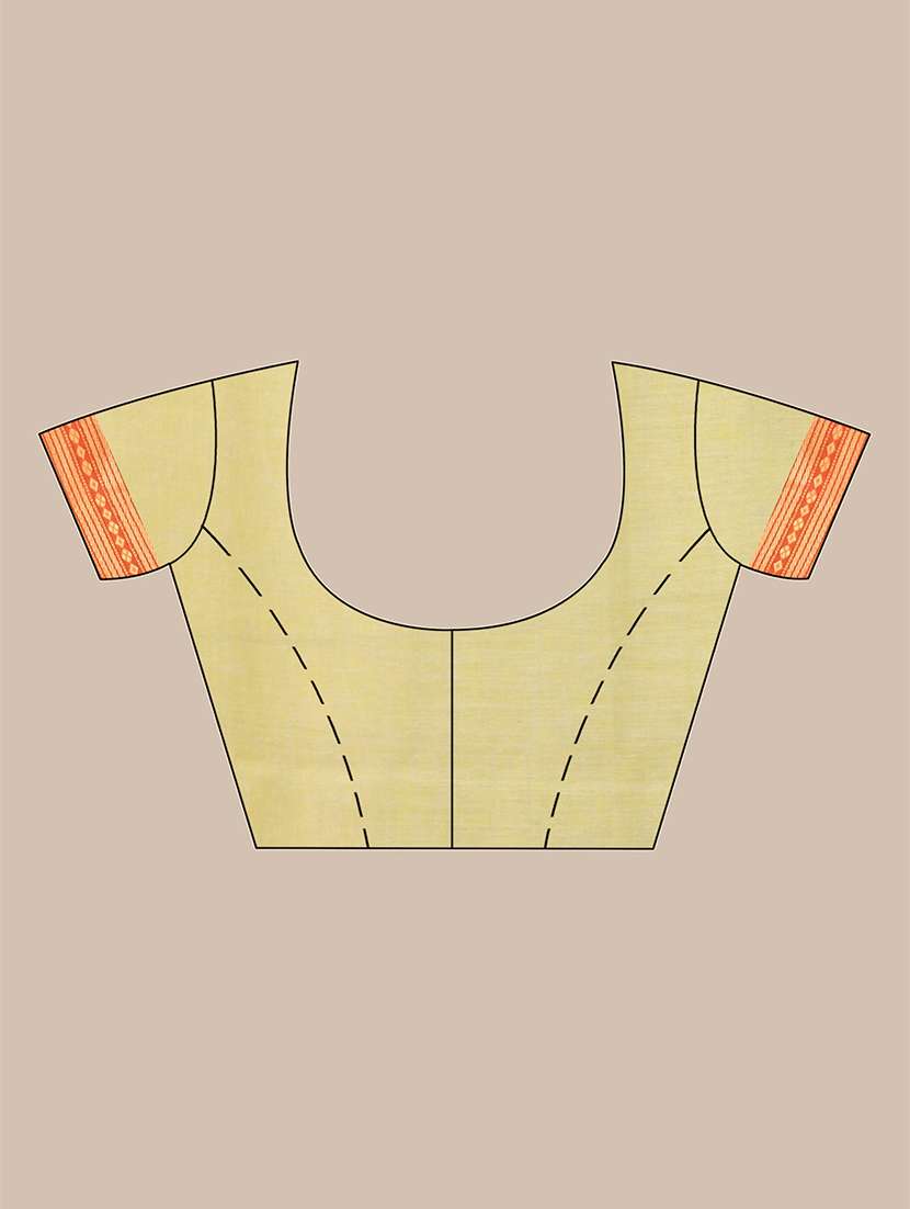 women solid with bordered handloom saree with blouse - 21986986 -  Standard Image - 3