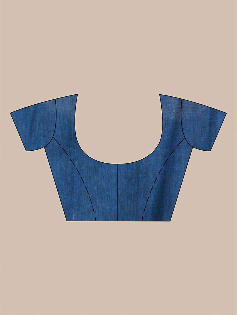 women solid with work handloom saree with blouse - 21986993 -  Standard Image - 3