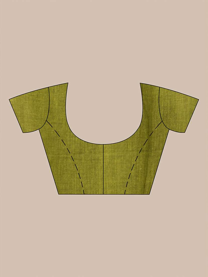 women solid with bordered handloom saree with blouse - 21986995 -  Standard Image - 5