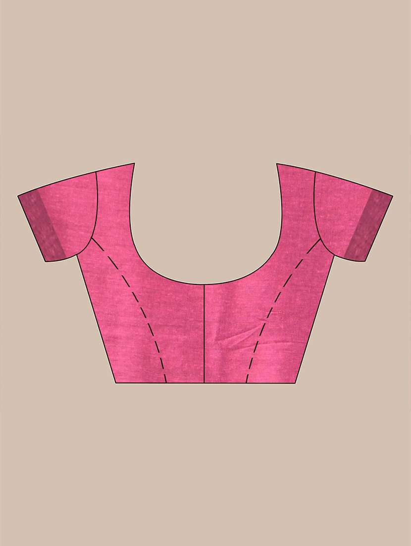 women solid handloom saree with blouse - 21986999 -  Standard Image - 5