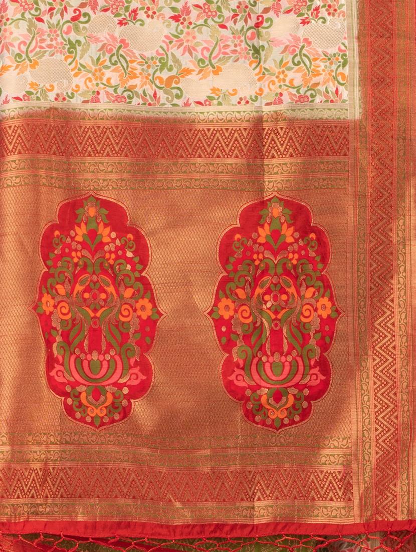 women printed bordered saree with blouse - 21987006 - Standard Image - 3