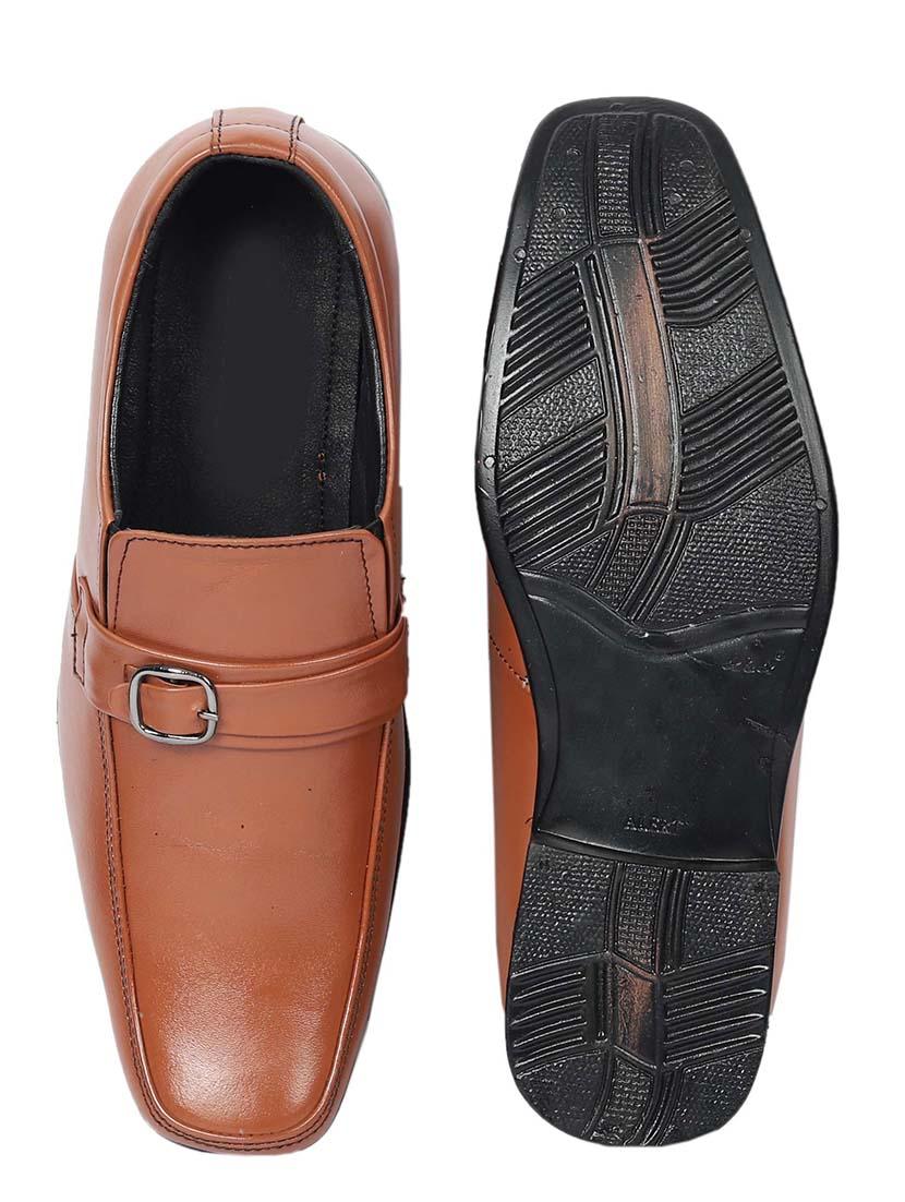 men tan slip on formal shoes - 21987031 - Standard Image - 5