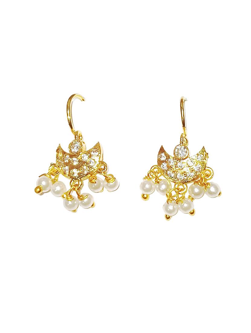 women golden pearl drop earrings - 21987034 - Zoom Image - 0