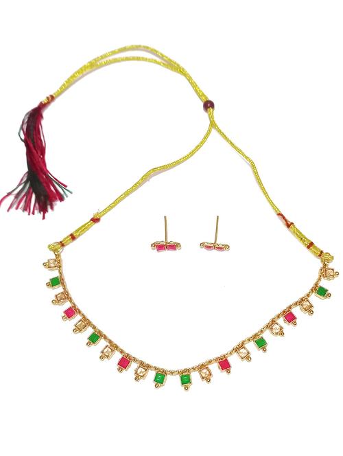 women multicolor stone studded short chokar necklace - 21987035 -  Standard Image - 0