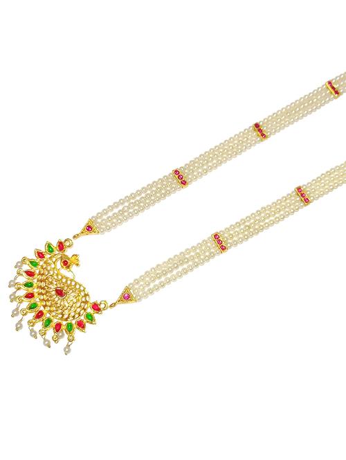 pearl beads gold plated long necklace - 21987037 - Standard Image - 0