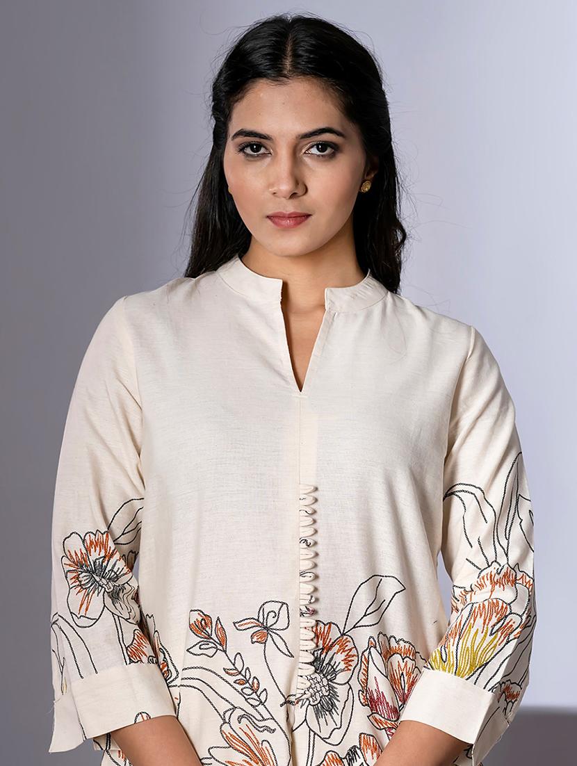 women floral three quarter sleeve ethnic co-ord set - 21987045 - Standard Image - 3