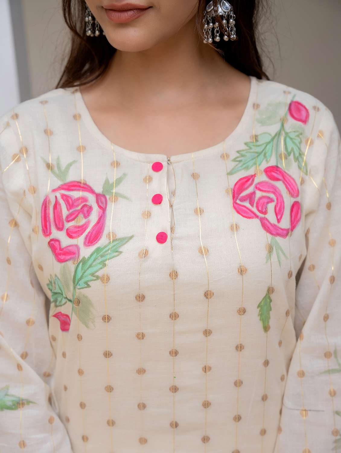 women floral three quarter sleeve ethnic co-ord set - 21987048 - Standard Image - 3