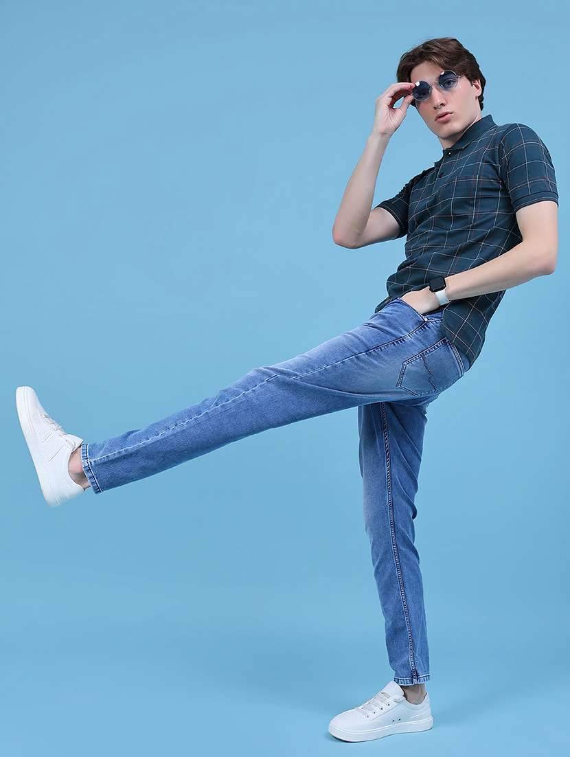 men checkered short sleeve regular fit polo t-shirt - 21987124 -  Standard Image - 3