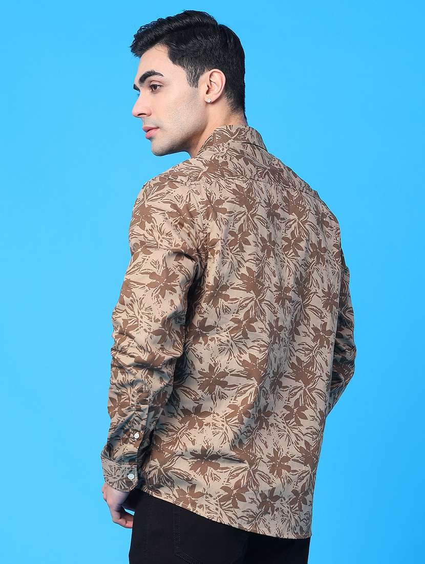 men printed long sleeve regular fit casual shirt - 21987216 -  Standard Image - 3