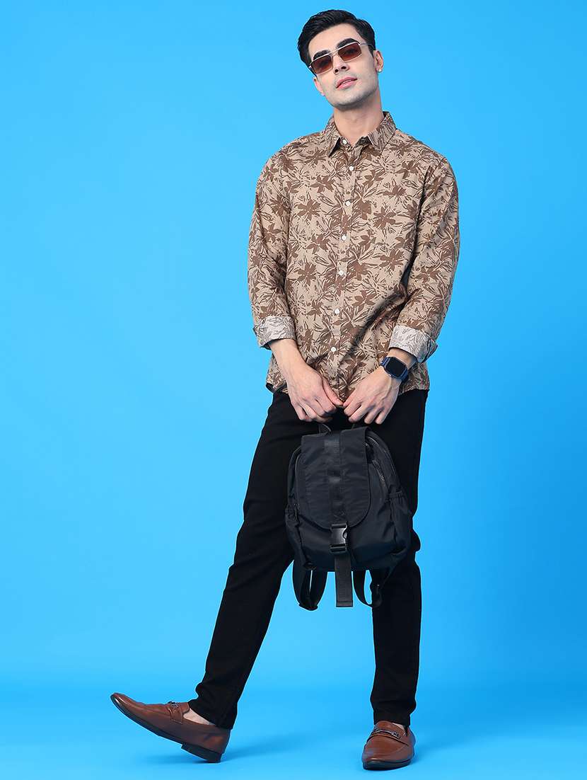 men printed long sleeve regular fit casual shirt - 21987216 -  Standard Image - 5
