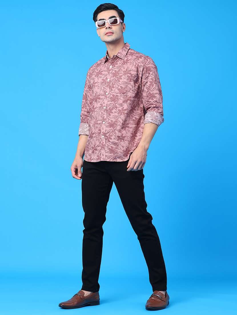 men printed long sleeve regular fit casual shirt - 21987217 -  Standard Image - 5