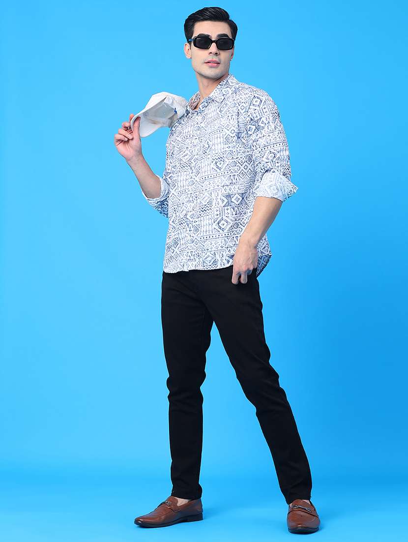 men printed long sleeve regular fit casual shirt - 21987218 -  Standard Image - 5