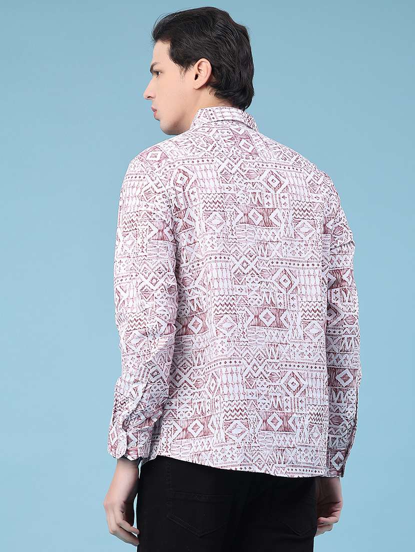 Men Printed Long Sleeve Regular Fit Casual Shirt - 21987219 -  Standard Image - 3