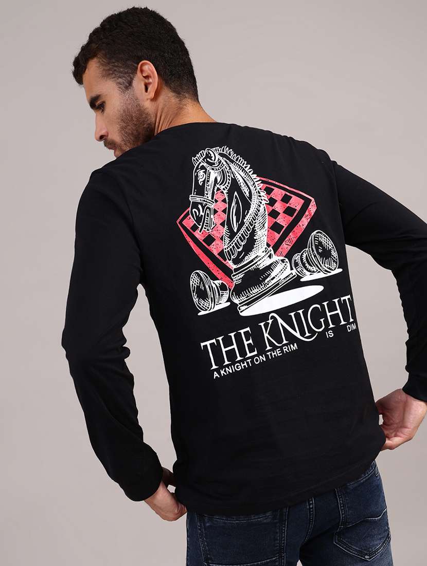 men printed long sleeve regular fit t-shirt