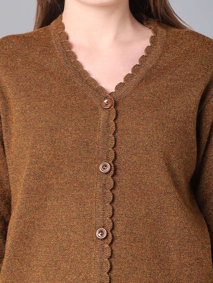 women solid long sleeve cardigan - 21987266 -  Standard Image - 5