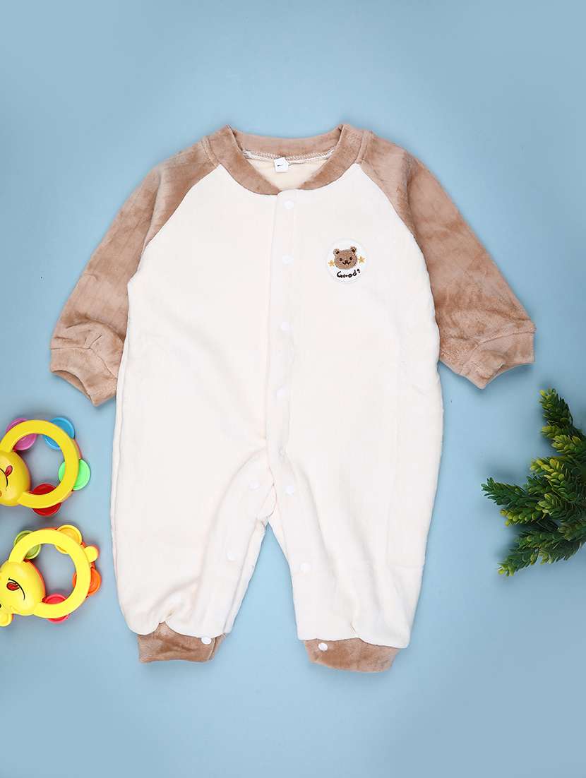 kids color blocked long sleeve romper