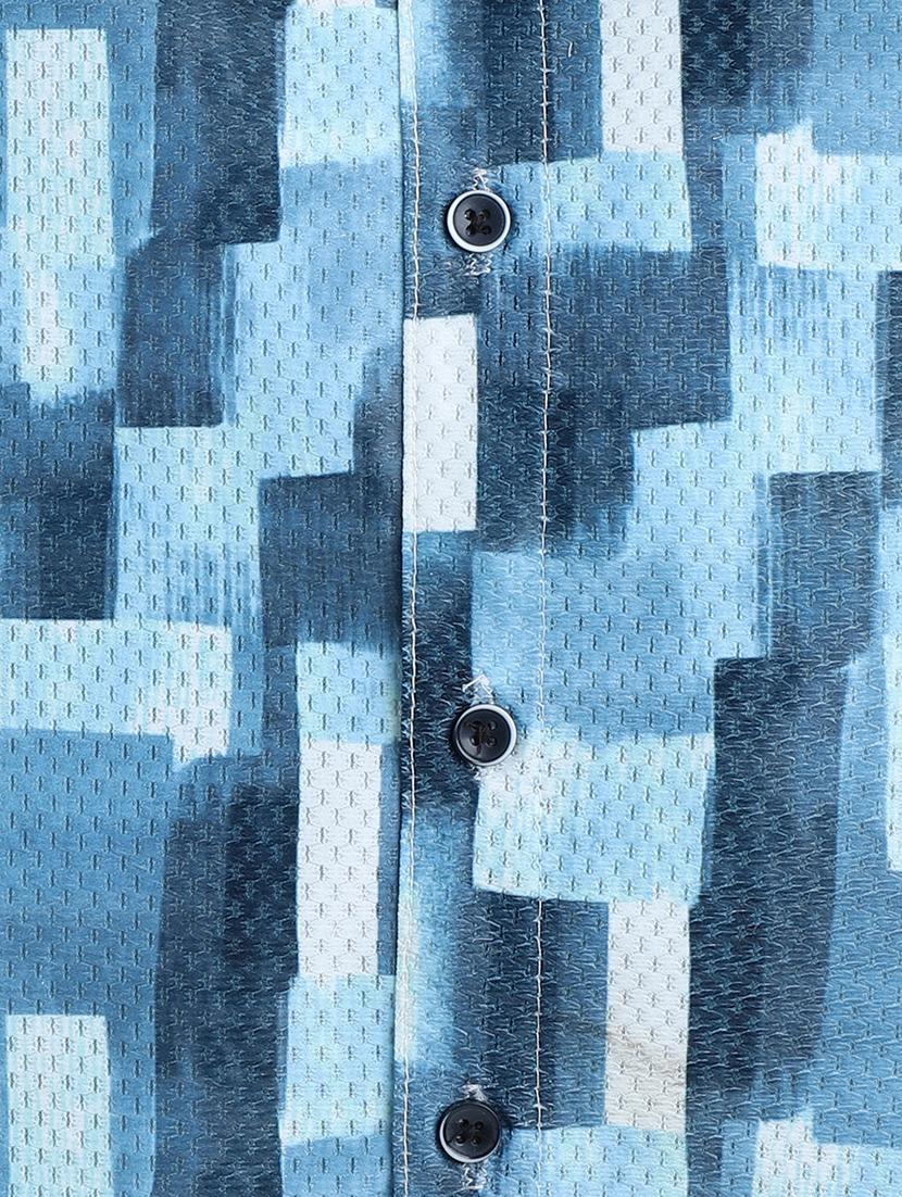 blue cotton blend shorts set coords - 21987312 - Standard Image - 5