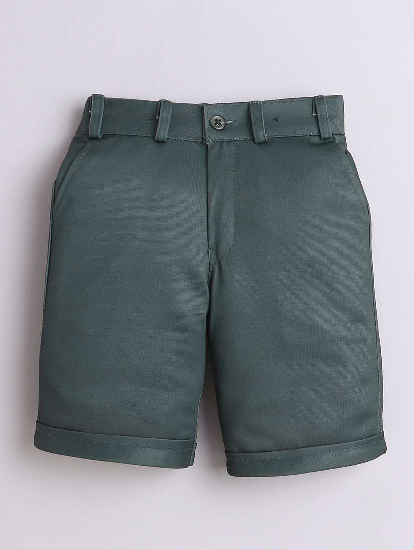 boys printed shirt and shorts set with suspender - 21987322 -  Standard Image - 3