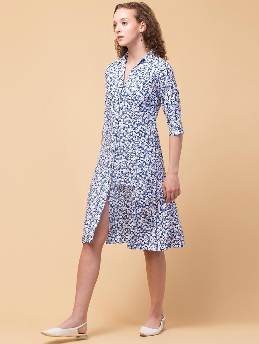 women floral print collared shirt dress - 21987330 - Standard Image - 3