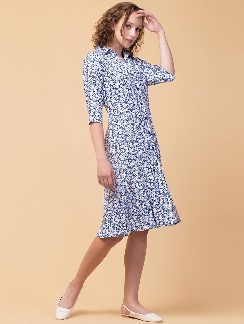 women floral print collared shirt dress - 21987330 - Standard Image - 5