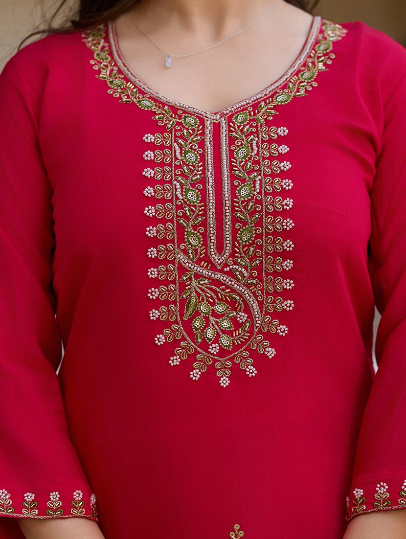 women three quarter sleeve kurta pant with dupatta set - 21987335 - Standard Image - 5