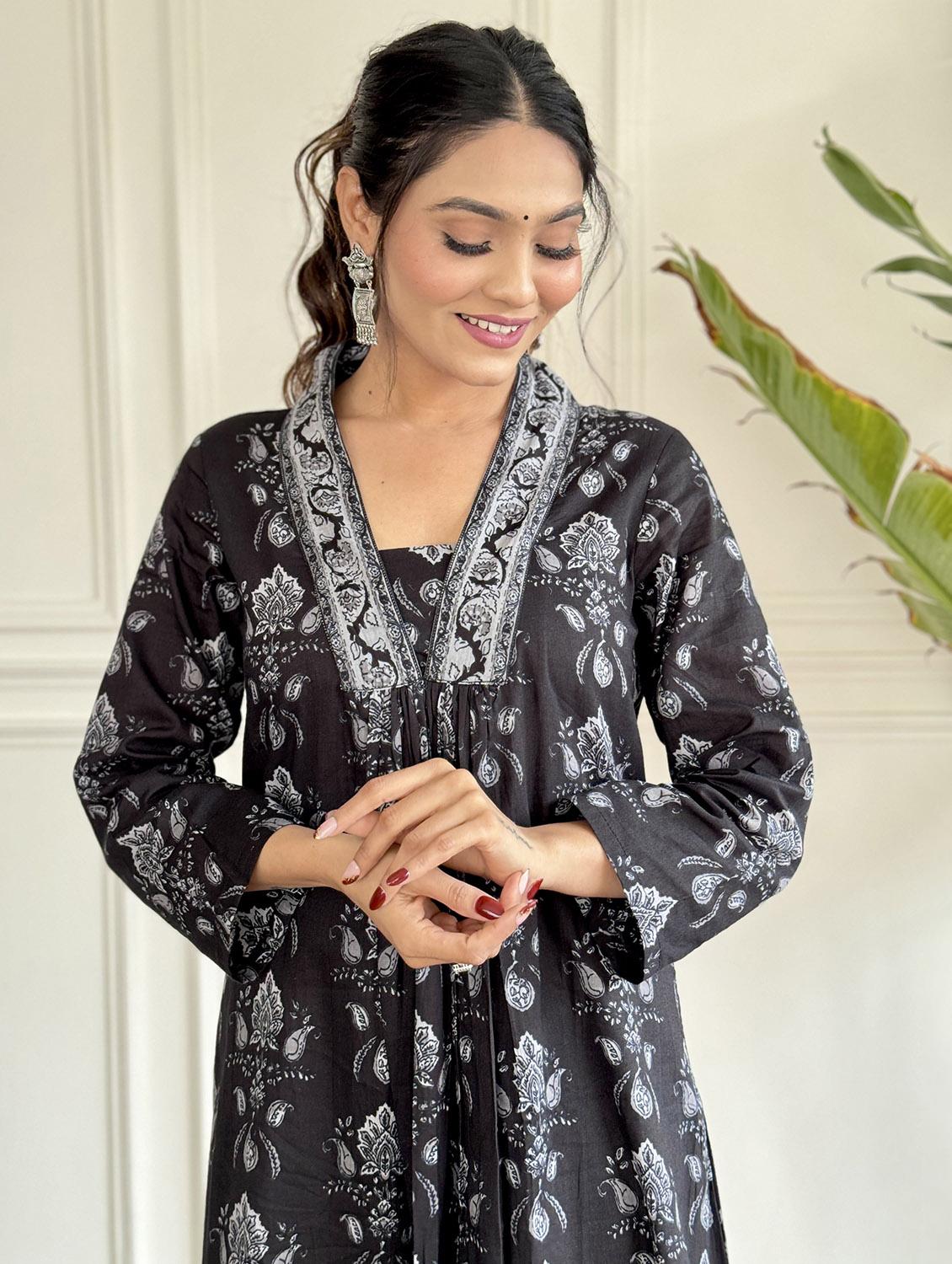 women printed long sleeve kurta pant with dupatta set - 21987359 - Standard Image - 5