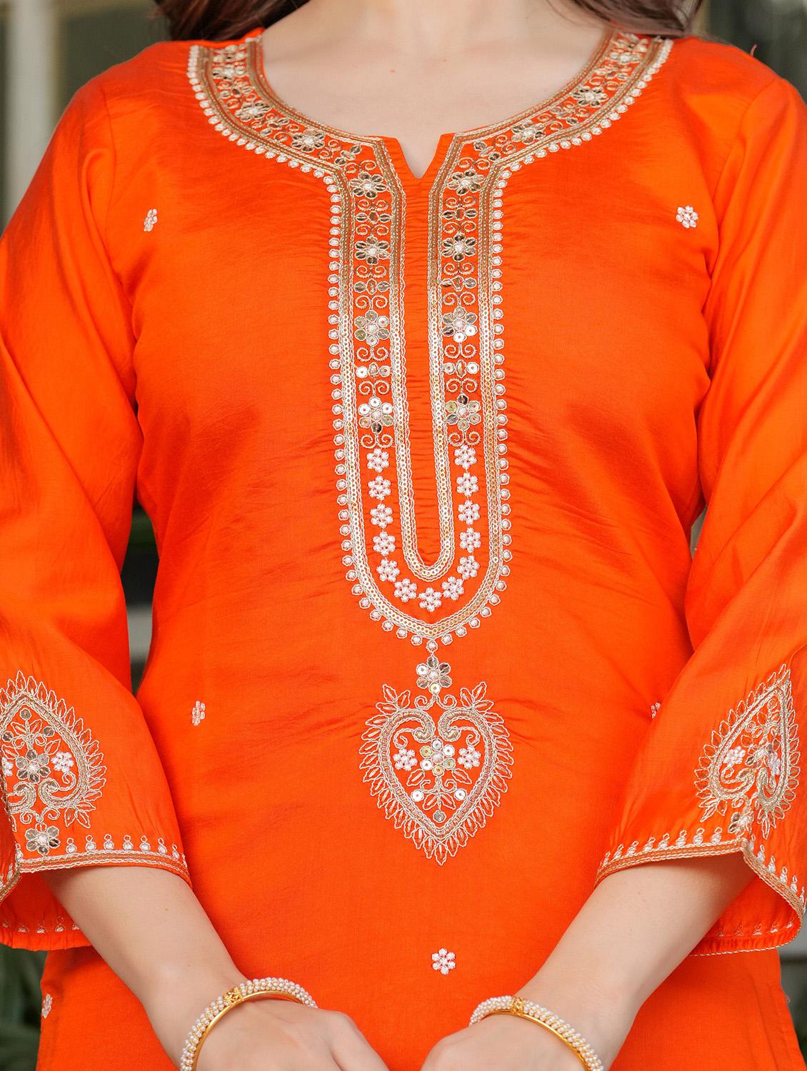women three quarter sleeve kurta pant with dupatta set - 21987362 - Standard Image - 5