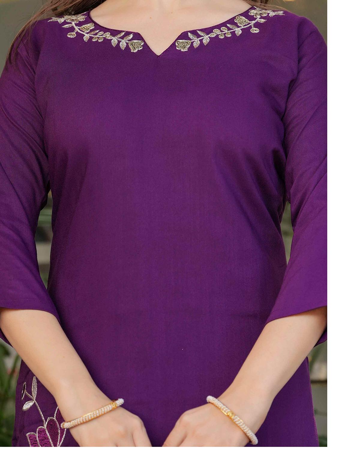 women three quarter sleeve kurta pant with dupatta set - 21987367 - Standard Image - 5