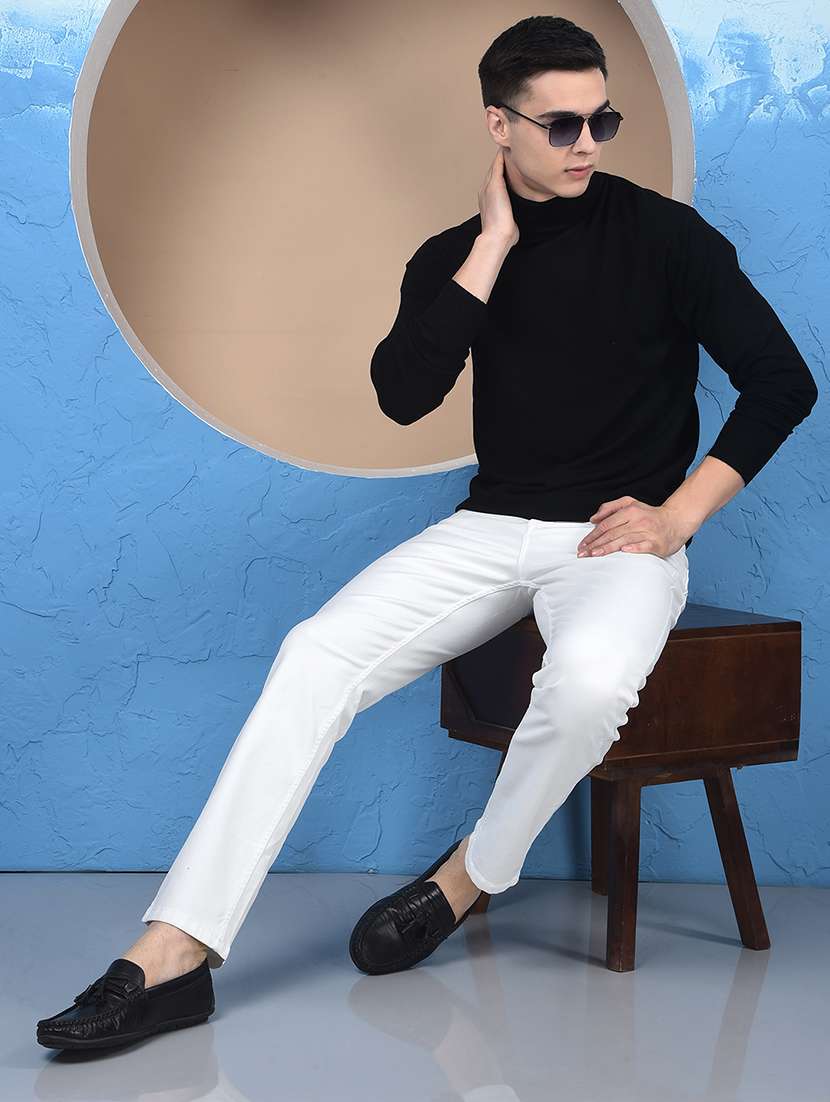 men plain mid rise full length straight fit jeans - 21987401 -  Standard Image - 5