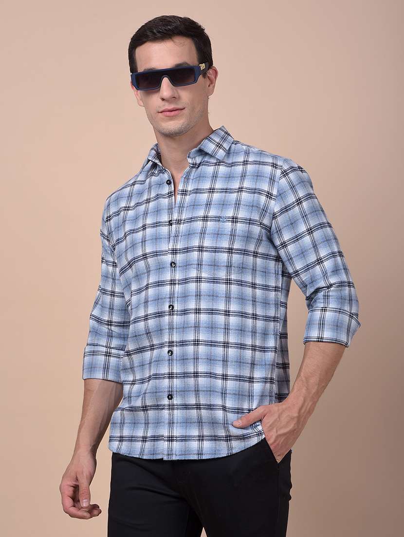 blue cotton casual shirt