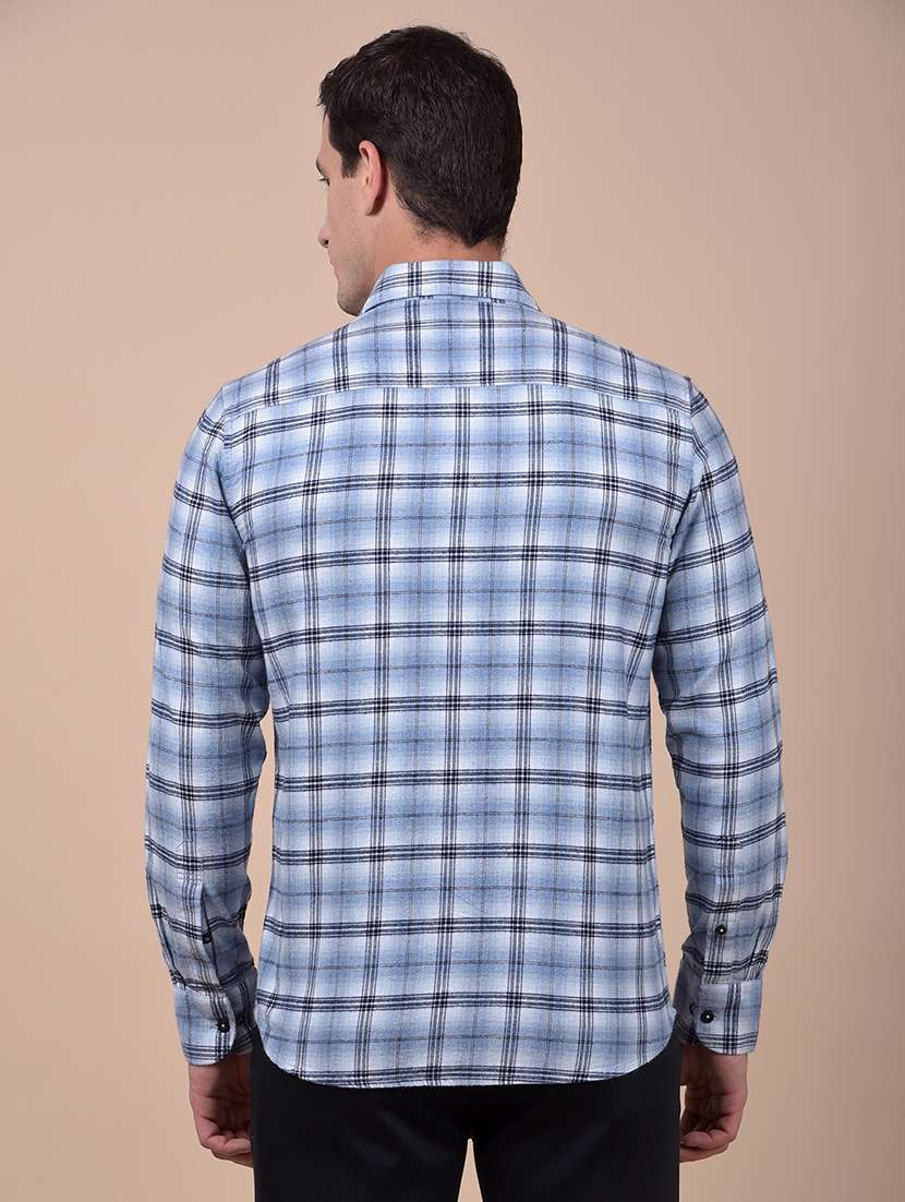 blue cotton casual shirt - 21987412 - Standard Image - 3