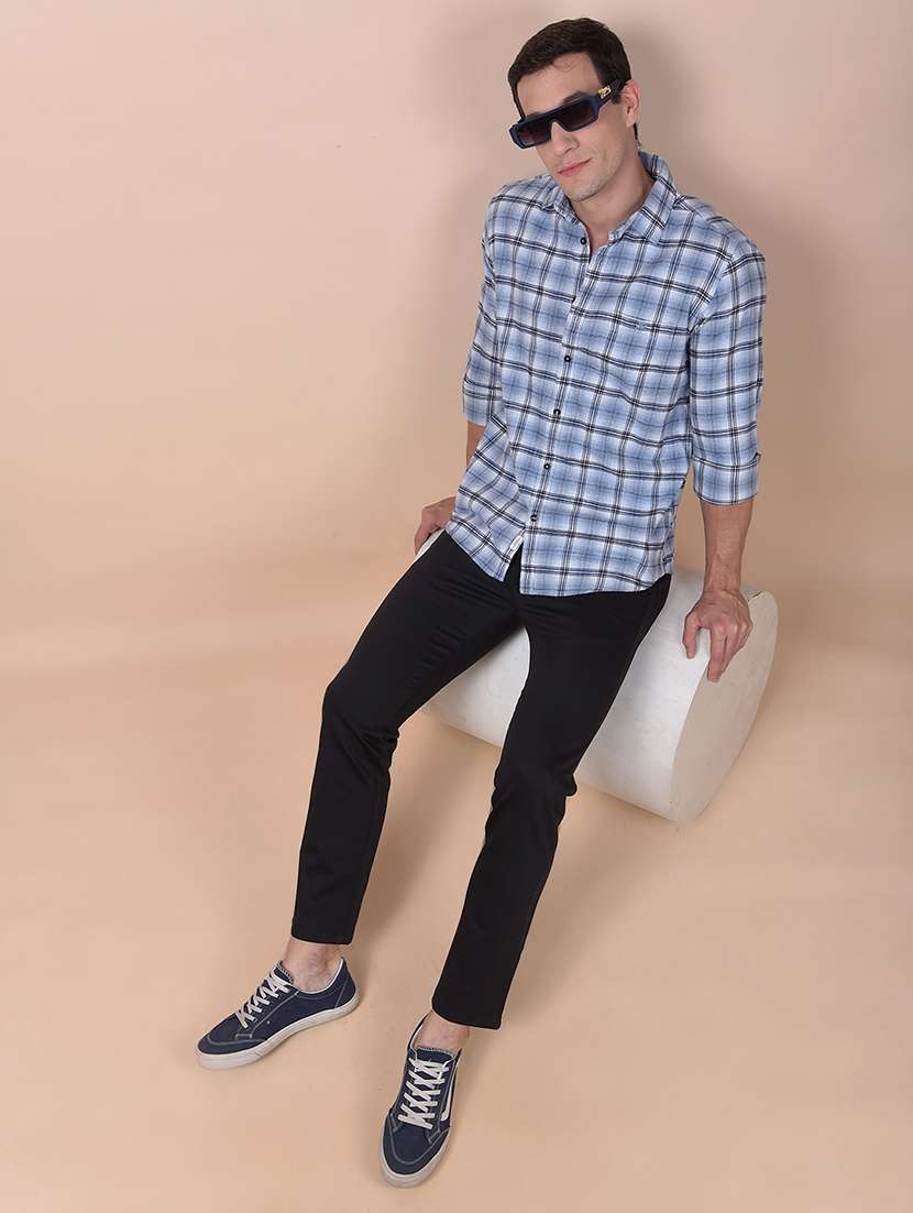 blue cotton casual shirt - 21987412 - Standard Image - 5
