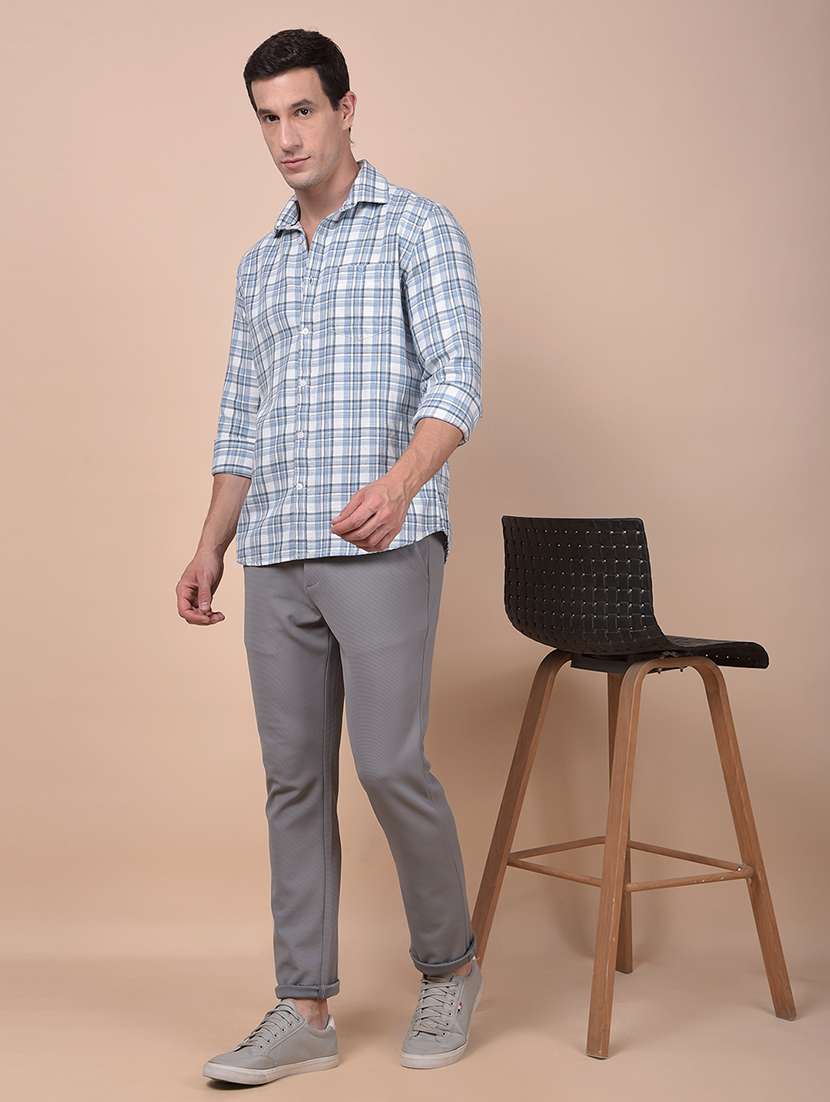 men checkered long sleeve slim fit casual shirt - 21987426 -  Standard Image - 5