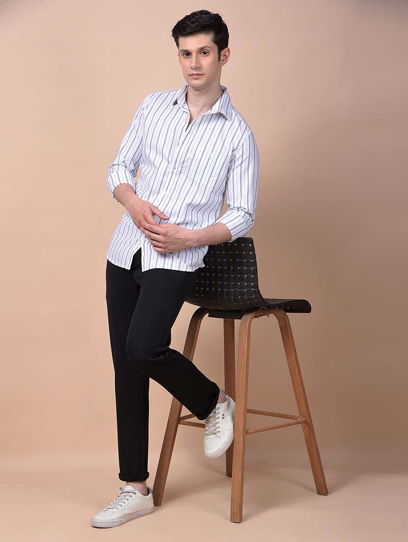 Men Striped Long Sleeve Slim Fit Casual Shirt - 21987437 -  Standard Image - 5
