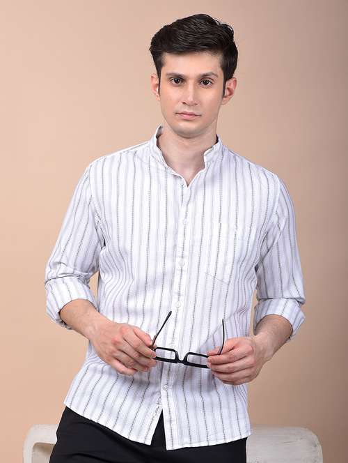 men striped long sleeve slim fit casual shirt - 21987441 -  Standard Image - 0