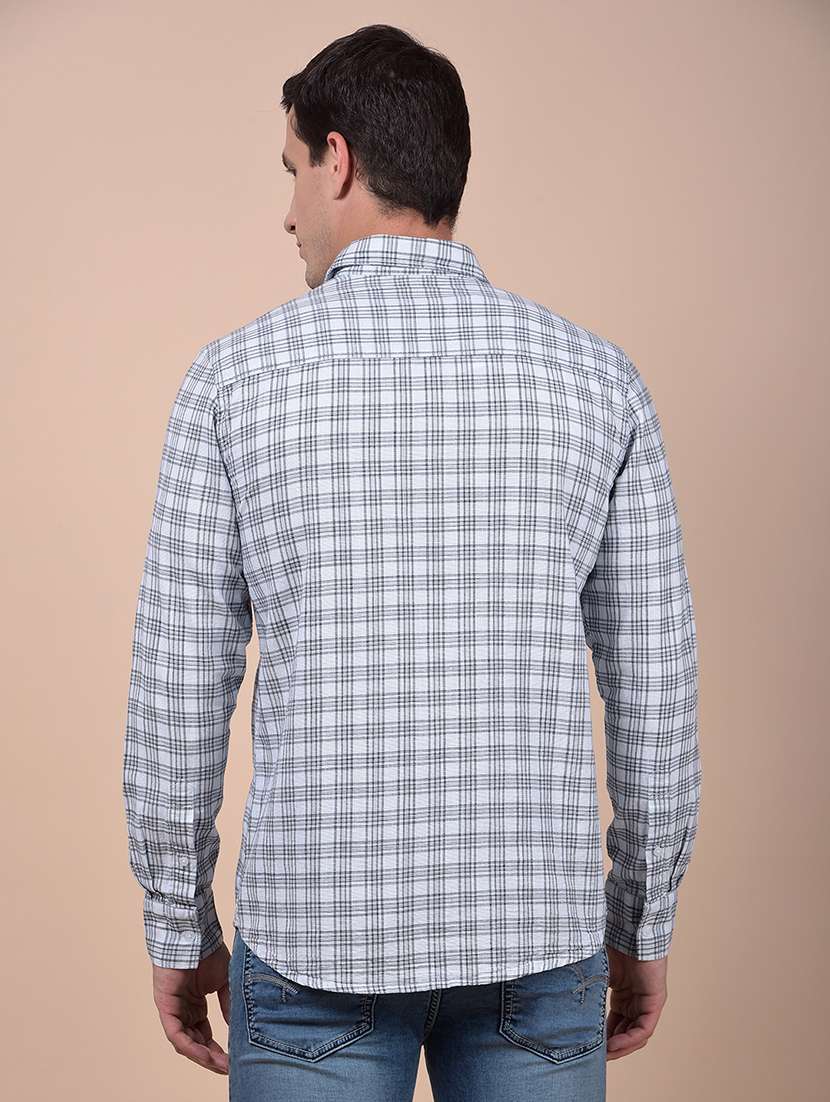 men checkered long sleeve slim fit casual shirt - 21987450 -  Standard Image - 3