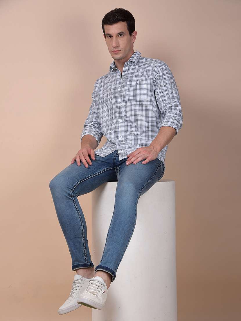 men checkered long sleeve slim fit casual shirt - 21987450 -  Standard Image - 5