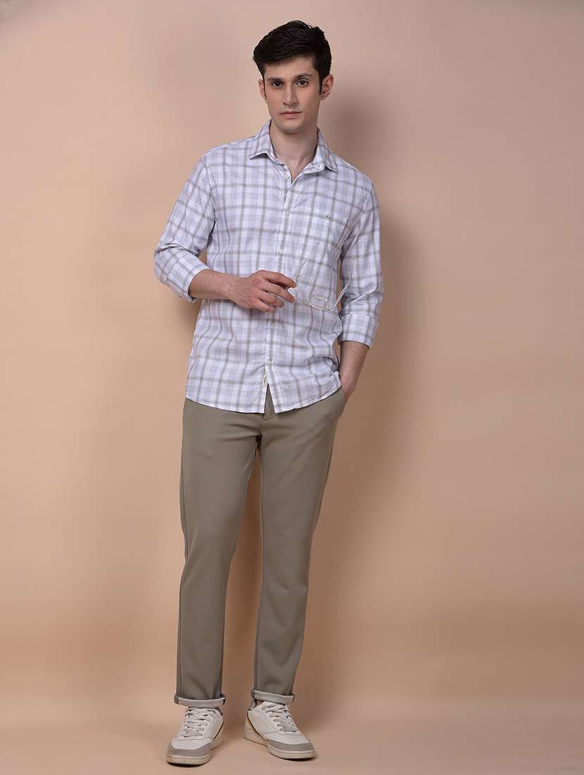 men checkered long sleeve slim fit casual shirt - 21987451 - Standard Image - 5