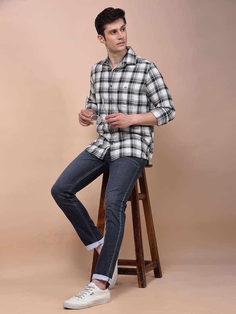 men checkered long sleeve slim fit casual shirt - 21987459 -  Standard Image - 5