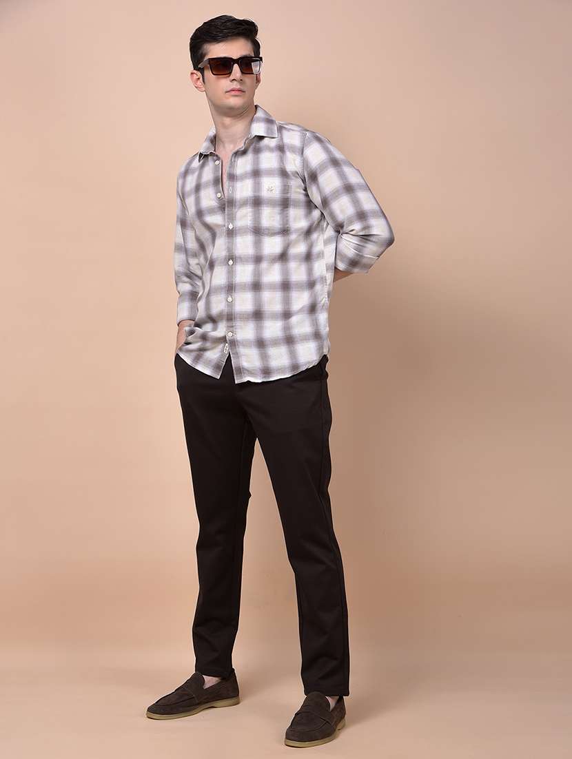 men checkered long sleeve slim fit casual shirt - 21987464 -  Standard Image - 5