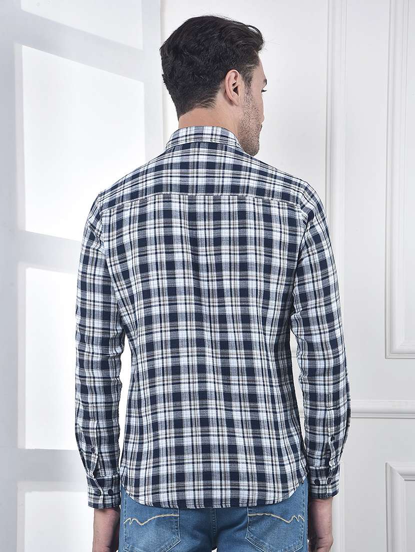 men checkered long sleeve slim fit casual shirt - 21987465 -  Standard Image - 3