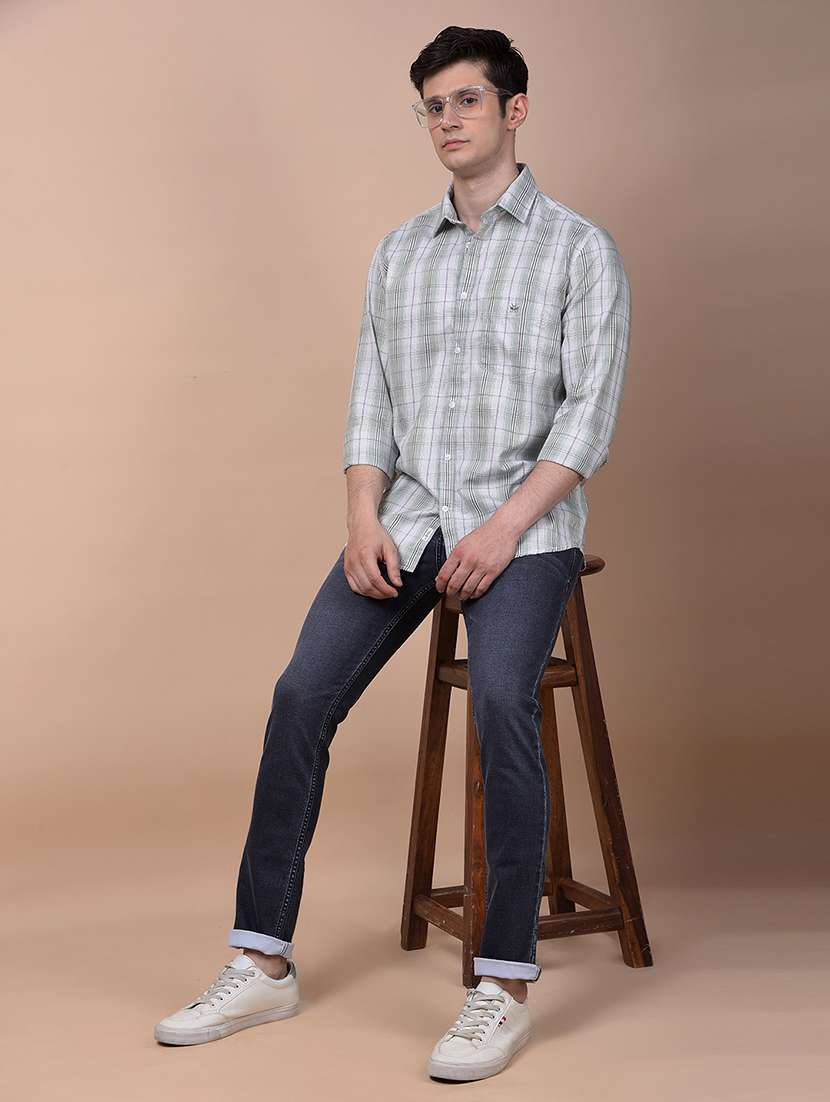 men checkered long sleeve slim fit casual shirt - 21987471 -  Standard Image - 5