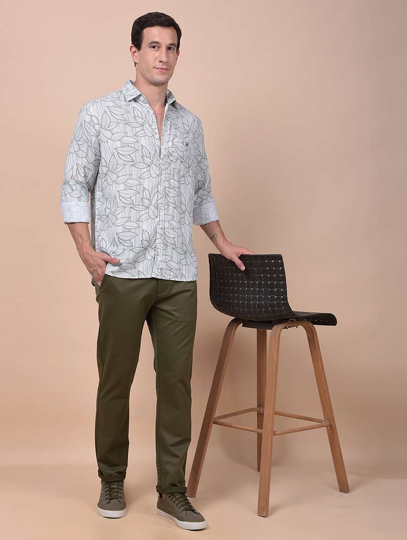 men printed long sleeve slim fit casual shirt - 21987490 -  Standard Image - 5